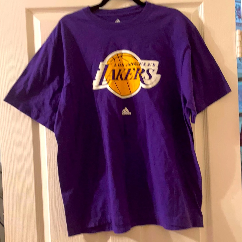 Adidas Los Angeles Lakers Licensed NBA Vintage Men’s Purple Gold XL T-Shirt